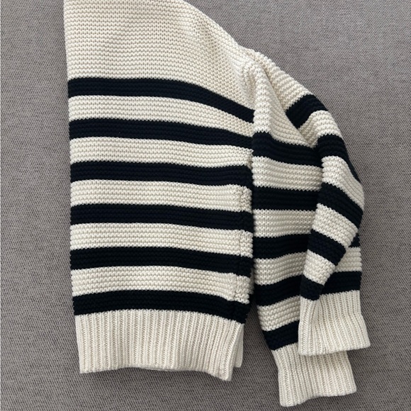Alex Mill Striped Black and Cream Women's Sweater - Picture 5 of 7
